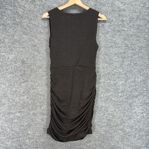 Open Edit Dress Women M Medium Black Sheath Midi V-Neck Sleeveless Lined Casual - Picture 2 of 7